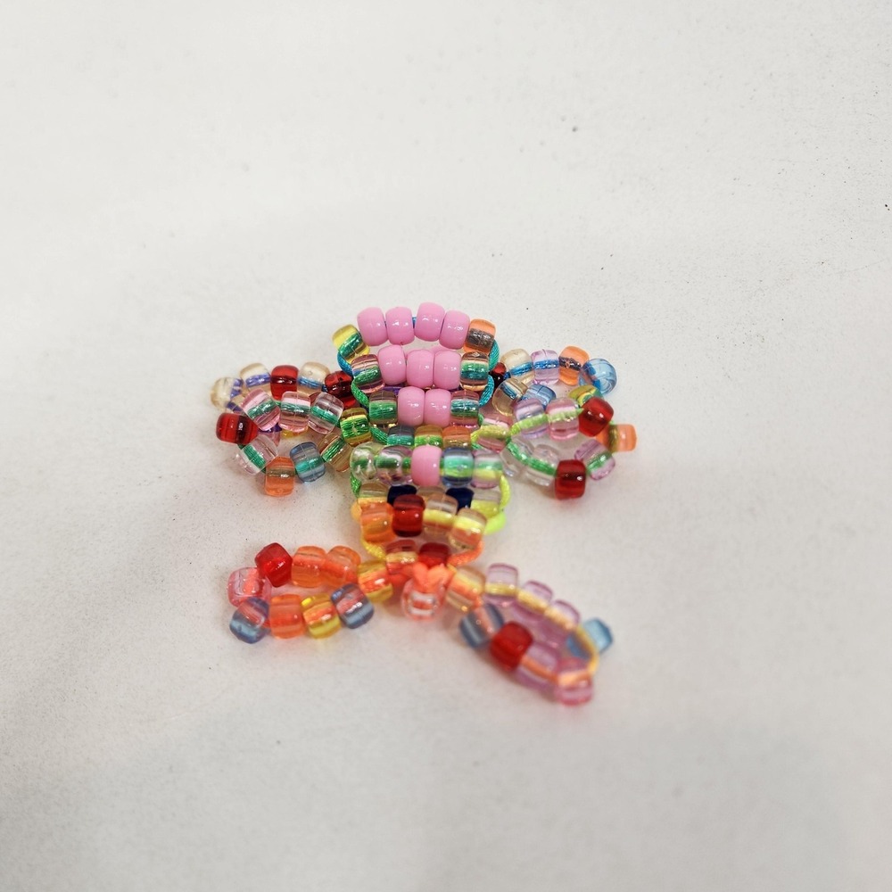 Handmade Beaded Small Bunny Rabbit Charms Lot Of 3 Multicolor Easter Decor - Picture 2 of 11